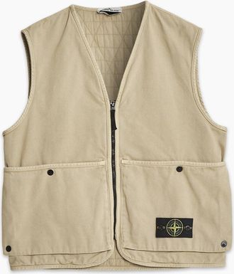 Stone Island Mens S0184 Zip Gilet Beige - Cream - Size: 38/Regular