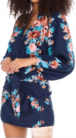 Allison New York Briella Floral Print Blouse In Navy