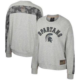 Colosseum Womens Colosseum Heather Gray Michigan State Spartans OHT Military Appreciation Flag Rank Dolman Pullover Sweatshirt at Nordstrom, Size Medium