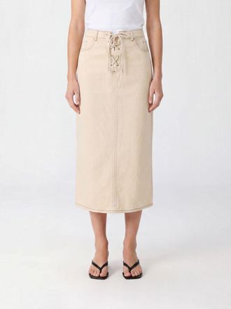 Baum Und Pferdgarten Organic Cotton Midi Pencil Skirt with Tie Fastening