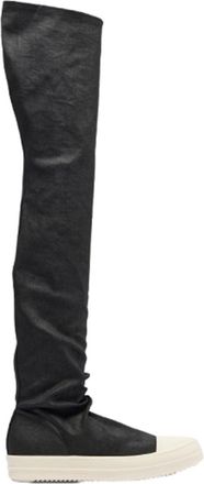 Rick Owens Denim Boots High Sock Sneakers
