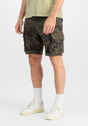 Alpha Industries Shorts ALPHA INDUSTRIES Crew Short Camo, Herren, Gr. 28, Normalgr&ouml;ssen, gr&uuml;n (schwarz olive camo), Obermaterial: 98% Baumwolle, 2% Elastan, Hosen Shor