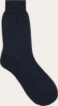 Ferragamo Men Ferragamo Monogram ankle socks Blue