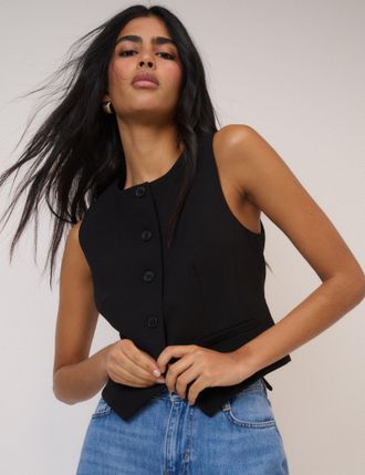 Nobody's Child Black Crew Neck Waistcoat