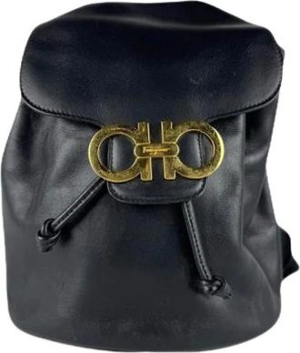 Ferragamo Pre-owned Backpacks, female, Black, Size: ONE SIZE Pre-owned Leather Backpack