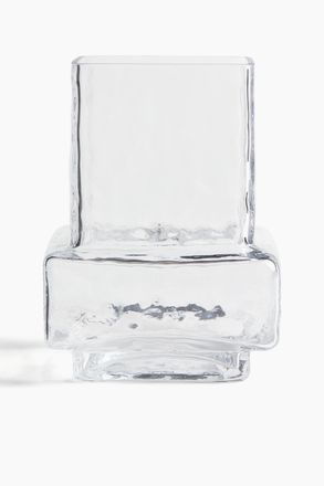 H&M Glasvase mit Struktur - Weiss