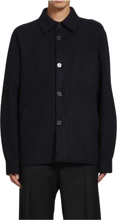 Harris Wharf London Shirt Jacket - Heren - Zomerjassen - Blauw - L - Wol - Jassen