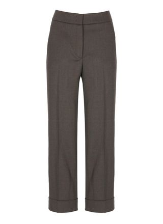 PESERICO Grey Lapel Hem Formal Pants
