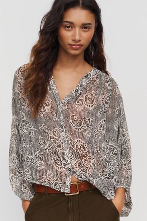 Pilcro Sidney Shrunken Batwing Blouse