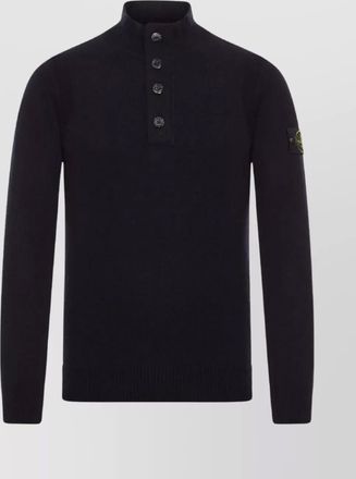 Stone Island knitwear with ribbed cuffs and hem