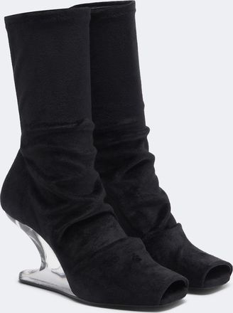 Rick Owens Botines Cantilever de terciopelo de jersey