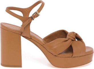 Guglielmo Rotta Clarisse Sandal - Dames - Sandalen met hakken - Bruin - 40 EU - Leer - Schoenen