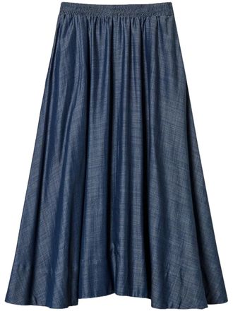 Twin-Set pleated midi skirt - women - Lyocell - S - Blue