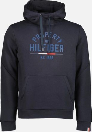 Tommy Hilfiger Mens Logo Print Hooded Sweatshirt - Navy - Size: 38