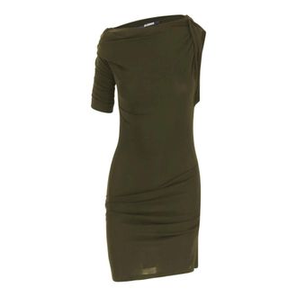 Jacquemus Gedrapeerde Mini-jurk - Dames - Korte kleedjes - Groen - S - Katoen - Kleedjes