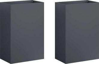 vidaXL Macetero De Jard&iacute;n 2 Uds. Gris Antracita 40 X 30 X 75 Cm Vidaxl