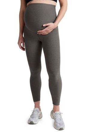 Beyond Yoga Empire Waist Maternity Leggings in True Gray Heather at Nordstrom Rack, Size X-Small