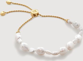 Monica Vinader Gold Baroque Pearl Friendship Bracelet Pearl