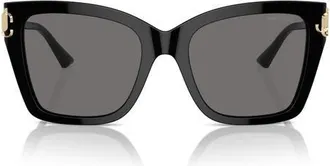 Jimmy Choo London JC5012 54mm Polarized Square Sunglasses in Black/polar Dark Grey at Nordstrom