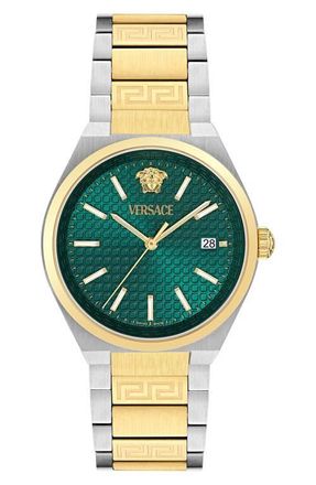 Versace V-Auria Two-Tone Bracelet Watch, 39mm in Two Tone at Nordstrom