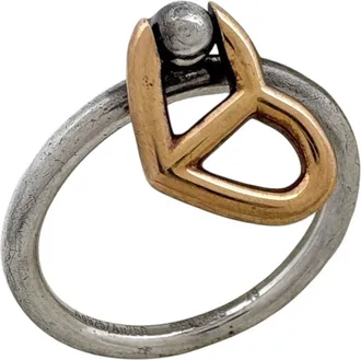 Herm&egrave;s Gold Silver Silver 925 Band Ring (Pre-Owned)