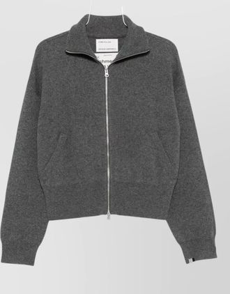 Extreme Cashmere ribbed high neck cashmere cardigan