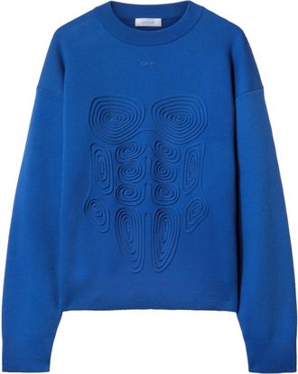 Off-white Body Scan crew-neck sweatshirt - men - Viscose/Cotton/Polyester/Nylon/Elastane - S - Blue