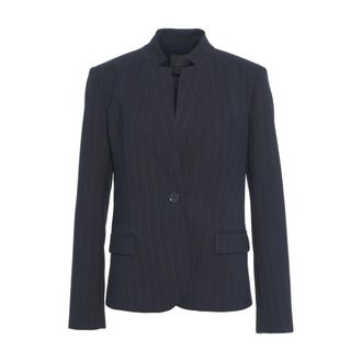 Pinko Pinko, Jassen, Dames, Blauw, L, Wol, Kebab Pinstriped Blazer