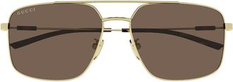 Gucci Sunglasses, male, Yellow, Size: 59 MM Oversized Square Sunglasses