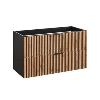 Petits Meubles Mueble bajo lavabo estratificado marr&oacute;n negro