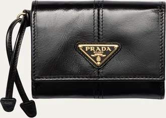 Prada Soft Lux Trifold Leather Wallet