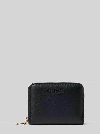 Seidenfelt Manufaktur Portemonnaie aus Leder mit Label-Pr&auml;gung Modell YLVA in Black, Gr&ouml;&szlig;e 1