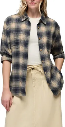 Prana Cabin Core Plaid Flannel Shirt in Stone at Nordstrom, Size X-Large