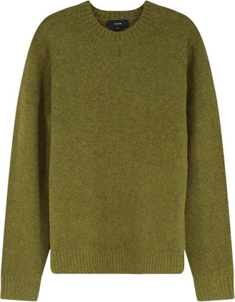Vince Mottled Marl Ronde Hals Trui - Heren - Ronde hals truien - Groen - M - Nylon - Truien & Vesten