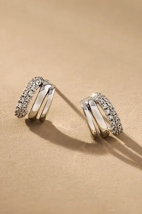 Luv AJ Multi Piercing Huggie Hoop Earrings