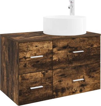 vidaXL Juego De Muebles De Ba&ntilde;o 2 Uds. Roble Ahumado Vidaxl