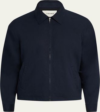 Frame Denim Mens Zip-Front Cotton Poplin Jacket