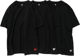 Human Made logo-patch T-shirt (pack of three) - men - Cotton - L - Black