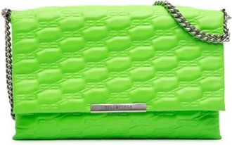 Balenciaga Pre-owned Leather Clutch - Dames - Vintage Clutch - Groen - ONE Size - Leer - Vintage