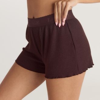 Lounge Soft Waffle Pyjama Shorts - Dark Chocolate - XXL - The Perfect Gift For Her