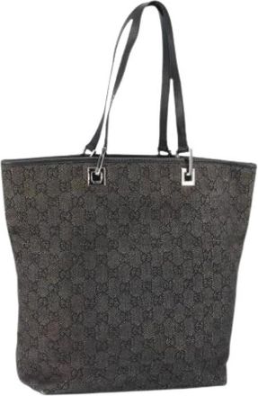 Gucci Pre-owned Tote Bags, female, Black, Size: ONE SIZE Pre-owned Vintage Canvas Tote