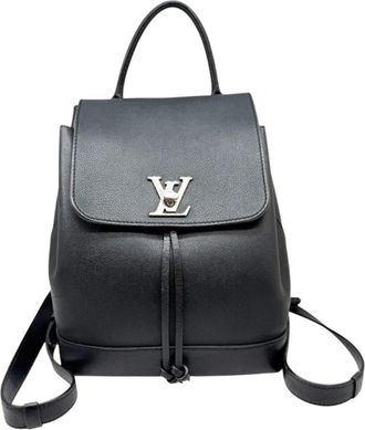 Louis Vuitton Black Noir Leather Backpack (Pre-Owned)