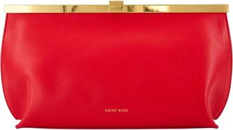 Anine Bing Anine Clutch - Dames - Tassen - Rood - Maat: ONE Size Katoen