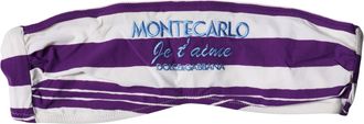 Dolce & Gabbana Womens Purple White Stripes Nylon Bandeau Swimwear Elastane Clothing