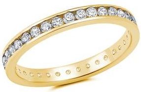 Crislu Classic Eternity Band Ring in 18Kyg/Clear Stone at Nordstrom, Size 7