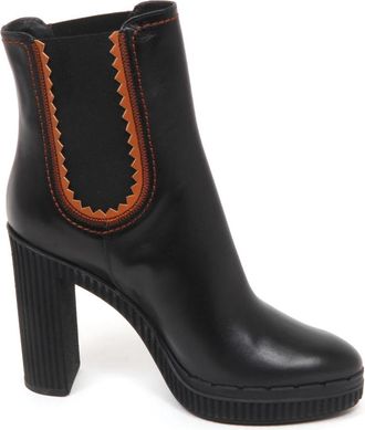 Tod's Elegante Laars Schoen Made in Italy - Dames - Laarzen met Hak - Zwart - 40 EU - Leer - Schoenen