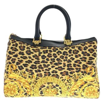 Versace Vintage Leopard Mini Boston Handbag