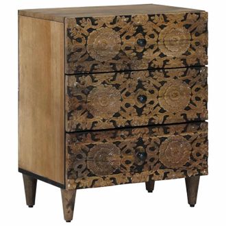 vidaXL Mueble Cama Marr&oacute;n 50 X 33 X 60 Cm Madera De Mango Maciza Vidaxl