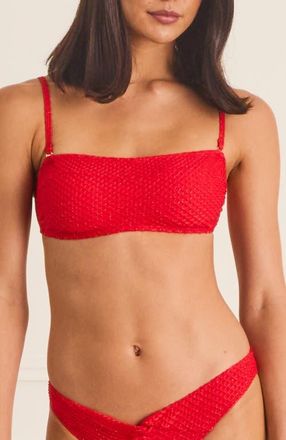 Aqua Blu Australia Straight Front Mia Bandeau in Red at Nordstrom, Size 10