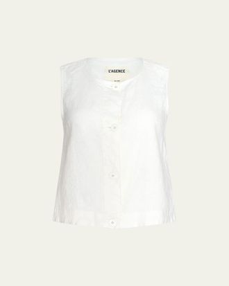 L'agence Foster Sleeveless Linen Top